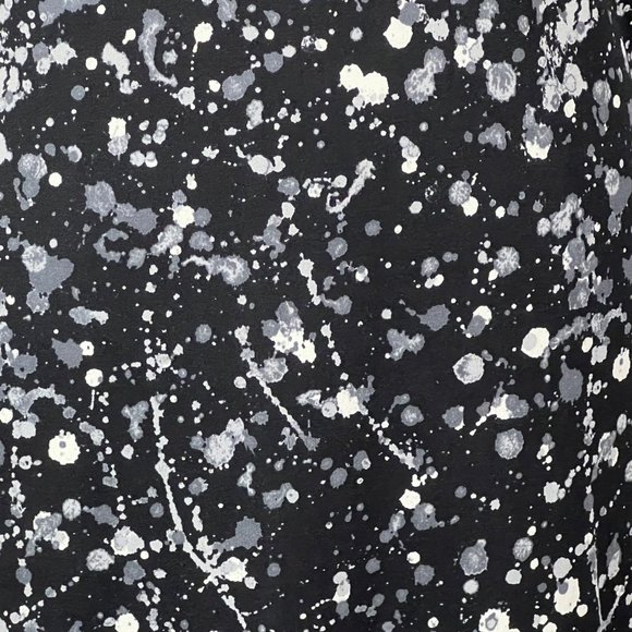 Tory Burch Meredith Paint Splatter Print Silk Dress Black White Gray size Small - Picture 4 of 13